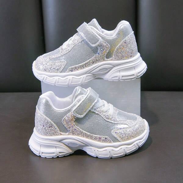 Infant Flat Shoes, Comfortable & Versatile Hook And Loop Sports Shoes, Patchwork Chunky Sneakers For Toddler Boys & Girls