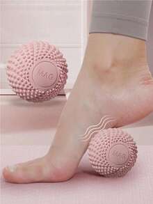 Bóng massage TPE 7cm, bóng massage cổ chắc chắn giúp thư giãn cơ bắp, thích hợp cho tay, chân và lưng, bóng yoga trị liệu từ tính. - Màu Hồng baby - Xem 1