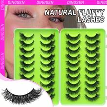 20 Pairs Dramatic Thick False Eyelashes, Fluffy Faux Mink Lashes, High Volume Eyelash Set - Black - View 4