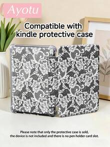 Ayotu White Lace Pattern Case With Pen Slot, Y Stand Flip Case Compatible With A16 , Pro 13 12.9 11, Air 11 13, Mini, Air 11inch Case, Kindle (11th Generation-2024 Release), Kindle Paperwhite 12th Gen 2024 - Multicolor - View 9