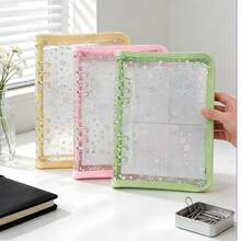 1pc A5 Laser Star Zipper Binder, PVC Material, Can Be Used As File Folder, Stamp Book, Sticker Book, Pencil Case, Also Can Be Used As Photo Album, Savings Plan Book, Diary, File Organizer, Budget Binder, Planner Insert - Multicolor - View 9