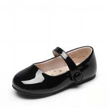 Toddler Little Girls Ballet Flats - Mary Jane Dress Shoes With Round Toe, Comfortable Wedding & Flower Girl Shoes - màu đen - Xem 2