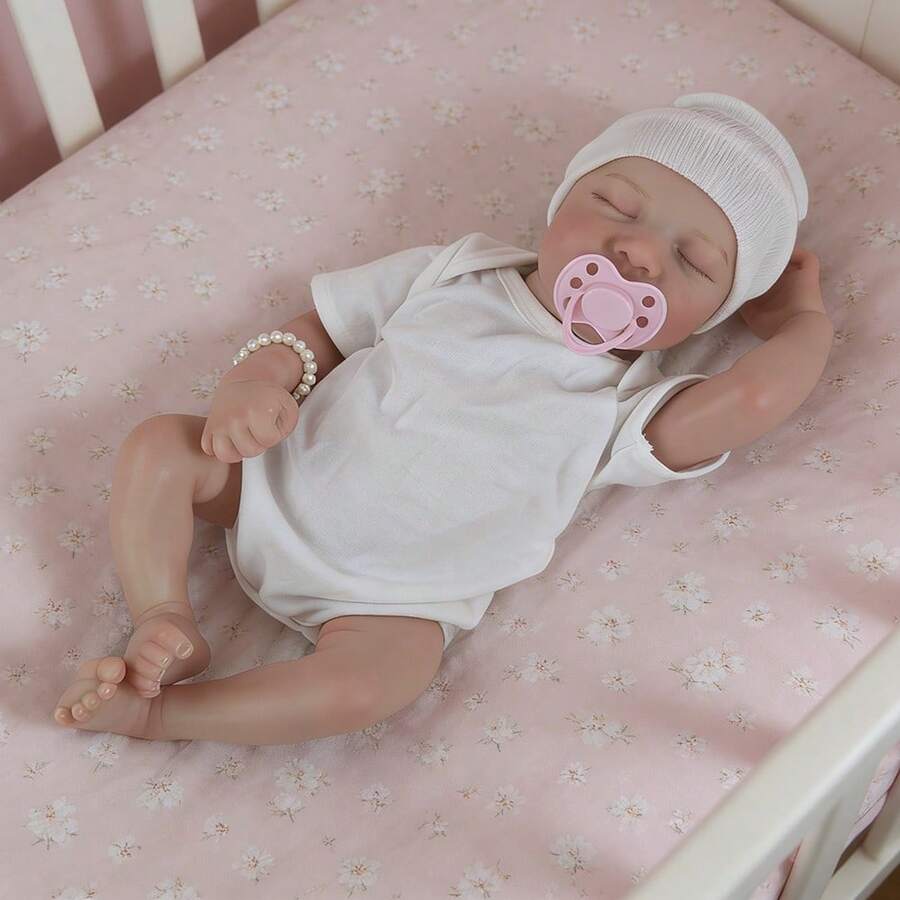 46cm Cute Rebirth Doll 18 Inch Lifelike Sleep Dolls With Realistic Hand Drawn Hair Toys Suitable For Playing At Home Birthday Gift