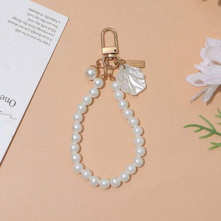 1pc Fashionable & Elegant Shell Pearl Bag Charm/Decoration - Multicolor - View 6