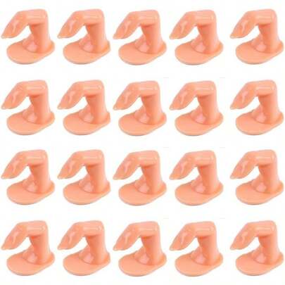 Practice Fingers For Acrylic Nails Gel Training Nail Art Practice Fingers Decoration Training Fingers, Plastic Fake Fingers With Nails Nails Wood Swab Clean Sticks