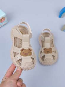 夏季时尚百搭婴儿凉鞋，可爱小熊设计：鞋头饰有3D小熊贴片，柔软可爱，瞬间吸引孩子和家长的目光。 - 卡其色 - 查看 9