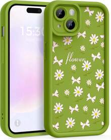 Case For IPhone 13, Pretty Pattern Design For Girls Women Silicone Cover, Soft TPU Material, Thicker Frame Shockproof Protective Girly Case For IPhone 13 (Pink Bow) - Daisy Bloom - View 5