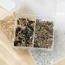 500件套珠宝制作工具包，包含100个龙虾扣和400个开口圈，盒装DIY手链、项链、耳环材料及工艺配件套装 - 龍蝦扣+單圈 - 查看 5