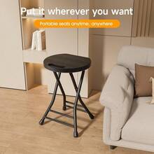 18 Inch Folding Stool With Handle – 500LBS Capacity Portable Collapsible Stool With Non-Slip Feet, Heavy-Duty Steel & Plastic For Indoor & Outdoor Use – Black - 18-inch Black - View 6
