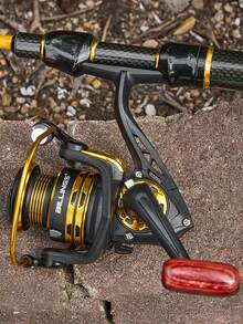 BILLINGS Carrete de pesca giratorio para agua salada y agua dulce, Serie 1000-7000, Rocker plegable intercambiable izquierda/derecha, Arrastre máximo de 10 kg, Bobina de metal, Relación de engranaje 5.2:1 - Multicolor - Ver 7