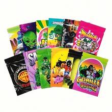 10/20/50/100pcs Cartoon Pattern Odor-Proof Resealable Bags, Reusable Aluminum Foil Zipper Seal Bags Suitable For Small Item Packaging - Multicolor - View 6
