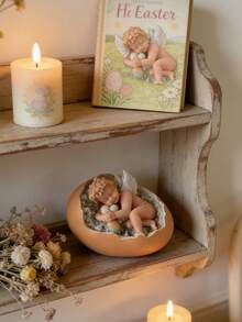 1 Angel Egg Candle Silicone Mold Angel Relief Egg Candle Mold Easter Egg Gypsum Resin Mold Rose Egg Easter Gift - A - View 6