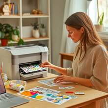 ESHANG A4 可打印临时纹身纸，5 套，兼容喷墨和激光打印机，DIY 皮肤图像转印贴纸 - 5Pcs - 查看 5