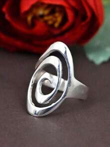 1PC Rings, Swirl Rings, Personalized Rings, Art Rings, Rings, Unique Rings, Silver Color Rings, Women's Jewelry, Gifts Her - Ring - View 1