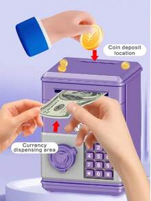 1pc Plastic Piggy Bank, Small Piggy Bank, Modern Blue/Pink/Green/Purple Piggy Bank - Mini Piggy Bank - View 3