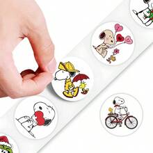 SNOOPY 500张/卷 贴纸，适用于手机壳、汽车封条、返校季、生日、节日礼品包装袋 - 彩色 - 查看 7