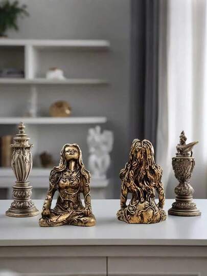 Gaia Mother Earth Resin Crafts Miniature Figurine, European Style Home Decor Accessory, Suitable For Decorating Study, Living Room Or Office Desk To Enhance Artistic Ambiance