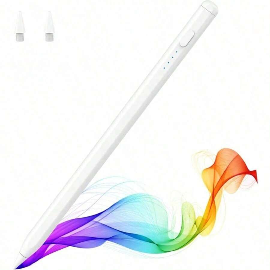 White Stylus Pen 2018-2025 Apple A16, 11th Gen, 10th Gen Tablet Stylus Pen, Supporting Tilt Sensitivity And USB-C Fast Charging, White Extra Tips Spring Gift Birthday Anniversary - White - View 1