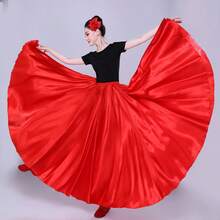 1pc Fashion Dancing Long Dress, Women's Satin Double Slit Full Sequin Dress, Inspired By Belly Dance Flamenco Dress, Suitable For Festivals, Parties, Nightclubs, Beaches, Boho Vintage Style - Multicolor - View 21
