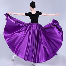 1pc Fashion Dancing Long Dress, Women's Satin Double Slit Full Sequin Dress, Inspired By Belly Dance Flamenco Dress, Suitable For Festivals, Parties, Nightclubs, Beaches, Boho Vintage Style - Multicolor - View 16