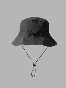 1pc Women/Men Foldable & Packable Bucket Hat, Windproof Drawstring Adjustable Sun Hat, Outdoor Sport Water Resistant Quick-Dry Cap - Multicolor - View 11