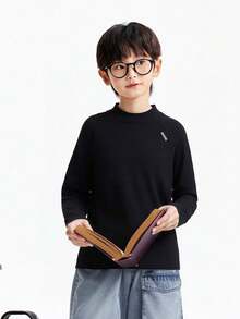 Annil 新款春季儿童服装男女童立领长袖针织衫 - 黑色 - 查看 11