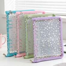 1pc A5 Laser Star Shaped Zipper Binder, PVC Material, Can Be Used As File Folder, Stamp Book, Sticker Book, Pencil Case, Also Can Be Used As Photo Album, Savings Plan Book, Diary, File Organizer, Budget Binder, Planner Insert - Multicolor - View 9