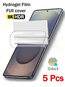 5片装软水凝胶屏幕保护膜，兼容三星Galaxy S26、S25 Ultra、S24、S23、S22、S21、S20 Ultra Plus、FE、S10 Plus、Note 20、Note 10 Ultra Plus、Note 9、A55、A56、A36、A35、A26、A16、A06、A05、A05S、A14、A51、A52、A52S、A53、A54、A15、A25、A24、A04、A03、A02、A32、A33、A12、A13（非钢化玻璃） - 無色 - 查看 67