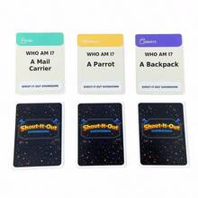Shout-It-Out Showdown Party Card Game, " Who I Am" Identity Game, 60 Cards (50 Identity + 10 Rule), 2-10 Players, Ages 14+, 10-20 Min, Family Game Night & Holiday Gathering Gift - Black - View 9