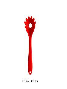 1pc Integrated Silicone Spoon, Cooking Silicone Strainer Ladle, Kitchen Mixing Salad Spoon - Red - View 12