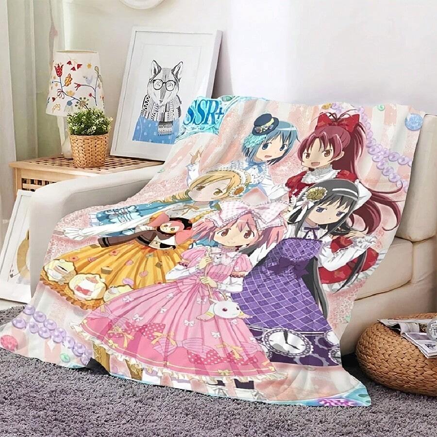 Sofa Blankets For Winter A Madoka A Magica Fleece Microfiber Bedding King Size Warm Bed Camping Fleece Fluffy Soft Blankets5 - 白色 - 查看 1