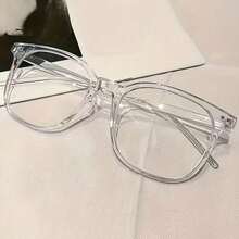 1/2 piezas Gafas decorativas de moda minimalista con marco cuadrado y lentes transparentes, unisex - Multicolor - Ver 3