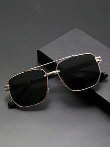 2副/1副复古金属男士时尚眼镜，经典大框男士眼镜 - 漸層色 - 查看 3