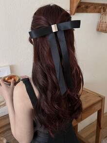 3件套女士发饰，新款磁性蝴蝶结发夹，甜美优雅公主风蝴蝶发爪，可拆卸丝带蝴蝶夹，适合日常或约会佩戴，夏季沙滩发爪夹 - 白色+粉紅色+黑色 - 查看 3