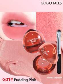 GOGO TALES GOGOTALES 三合一唇泥、腮红和眼影，滋润哑光质地，丝绒哑光唇彩和唇泥，低饱和度裸妆唇膏 - G01# Pudding Pink - 查看 1