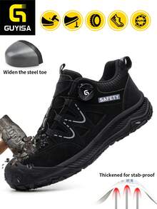 GUYISA Anti-Smash And Anti-Puncture Safety Shoes, Lightweight Hiking Series All-Season Functional Shoes For Men - Black - View 1