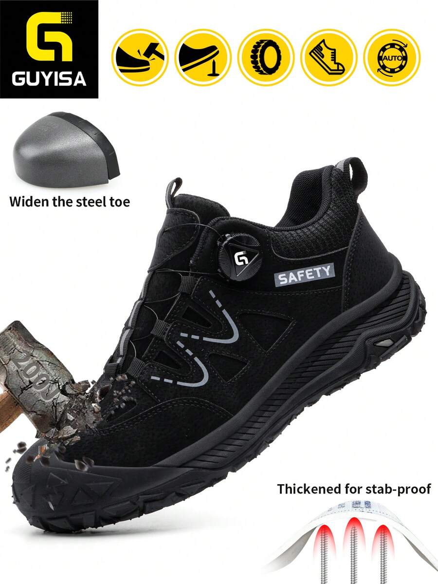 GUYISA Anti-Smash And Anti-Puncture Safety Shoes, Lightweight Hiking Series All-Season Functional Shoes For Men - Black - View 1