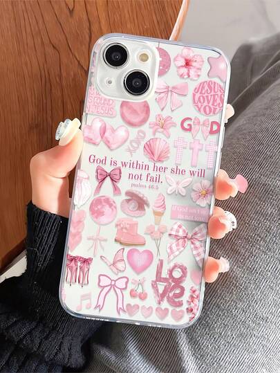 1pc Personalized Pink Collage Graphic Design Full Coverage TPU Phone Case Compatible With IPhone/Galaxy/17/17Air/17Pro/17ProMax/16/16Pro/16Plus/15/15ProMax/15Pro/11/12/13/14ProMax/12Mini/13Mini/11Pro/11ProMax/12Pro/12ProMax/13Pro/13ProMax/14Pro/14ProMax, Creative Elegant Soft Case