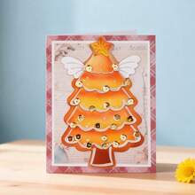 创意圣诞树模具，DIY剪贴簿相册和压花模板，贺卡制作工具，卡片纸切割工艺品，礼品卡制作模板模切。 - 銀色 - 查看 1