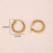 High-Quality Stainless Steel Women Hoop Earrings,Hypoallergenic 316L Ear Post,Anti-Fading Vacuum 18K Gold Plated Anti-Wear, Charming Fashionable Designer Unique Shapes Unisex Jewelry Earrings For Daily Wear Festival Vacation Parties - Gold - View 4