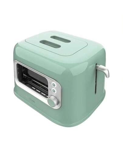  Tostadora RetroVision Green: Diseño Vintage con Ventana y Potencia Ajustable de Cecotec
