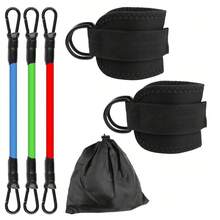 6件套阻力带套装，带脚踝绑带，适用于健身锻炼、臀部训练，男女通用，可用于腿部和臀部锻炼、普拉提家庭锻炼（10磅、20磅、30磅） - 彩色 - 查看 10