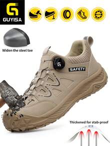 GUYISA Giày bảo hộ chống va đập, chống đâm xuyên, dòng giày leo núi nhẹ, đa năng dùng được cả bốn mùa dành cho nam giới. - Màu Khaki - Xem 1