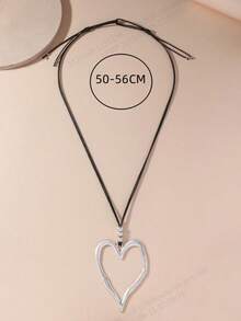 1件休闲风格金属心形吊坠项链 - 彩色 - 查看 3