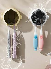 1个牙刷架，创意可爱宇航员造型防水浴室壁挂式牙刷收纳架，精美浴室收纳架，圣诞/新年礼物，学习用品 - 彩色 - 查看 3