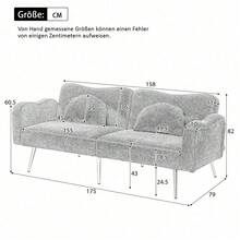 Futon - Blu grigio + schiuma + 2 posti - Visualizzare 8