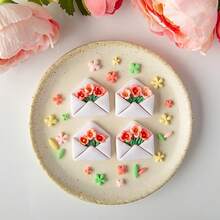 1 pieza/5 piezas Molde de cortador de arcilla con forma de pétalo y hoja, herramienta de artesanía para hacer colgantes de joyería DIY - Blanco - Ver 11