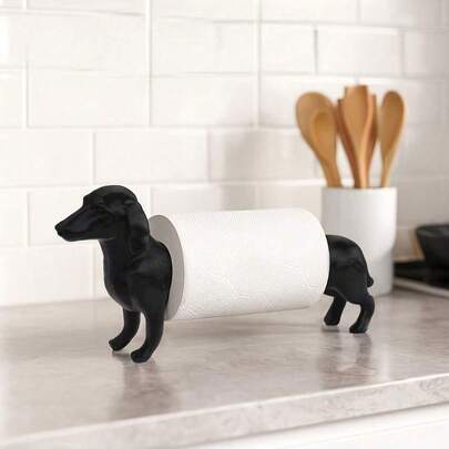 حامل منشفة المطبخ على شكل كلب السلق، رف منشفة ورقية على شكل حيوان، موزع منسدد للمناديل، سهل استبدال ورق التواليت، ديكور حمام حديث وتقليدي، هدية لعشاق الكلاب، طراز حيواني جميل، هدية عيد مثالية وديكور، مناسب للمطبخ والحمام وغرفة المعيشة والمزيد، جميل وفاخر وهدية ممتعة للأصدقاء