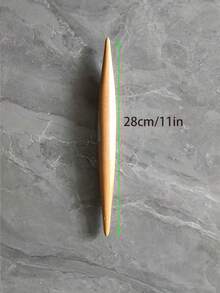1pc Baking Rolling Pin, Solid Non-Stick Dough Roller, Kitchen Tool, Suitable For Holiday, Wedding, Kitchen - Khaki - View 8