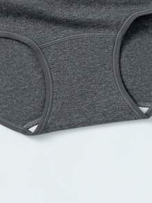 4 chiếc quần lót tam giác cạp cao không đường may bằng cotton dành cho nữ, thoáng khí. - Màu xám đen - Xem 3